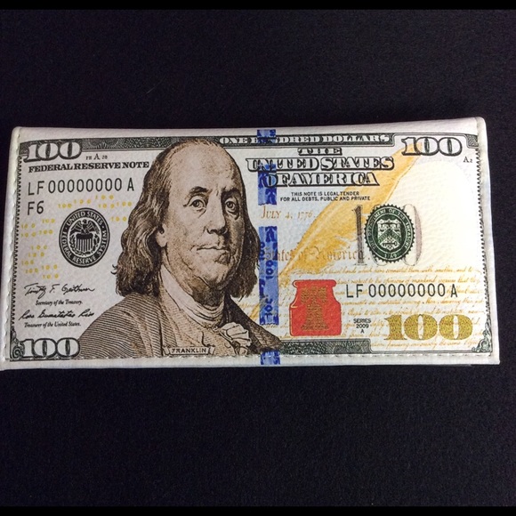 NWT 100 Bill Print Wallet w/Checkbook Holder - Picture 5 of 5